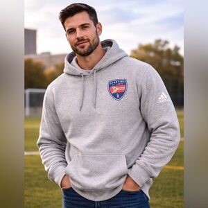 Adidas Sporting St. Louis Soccer Hoodie XL Gray Fleece Pullover